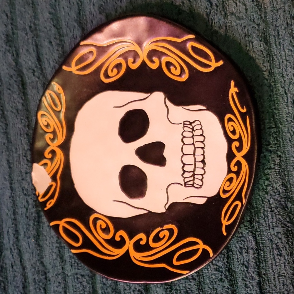 Eli + Ana Halloween VANNY SKULL Ceramic Salad Plate